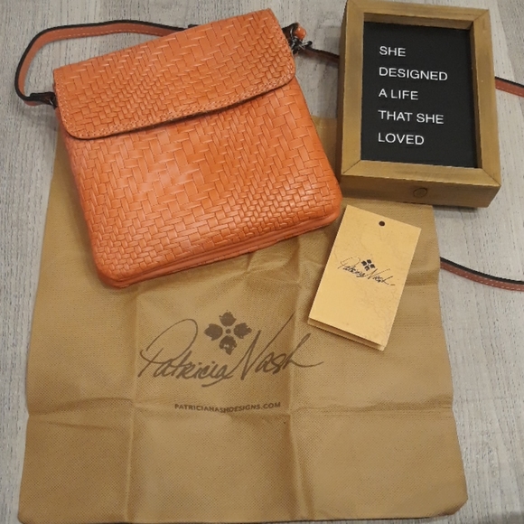 Patricia Nash Burnt Coral Balluri Weave Crossbody Purse NEW Woven Adjustable HOT - Picture 7 of 7